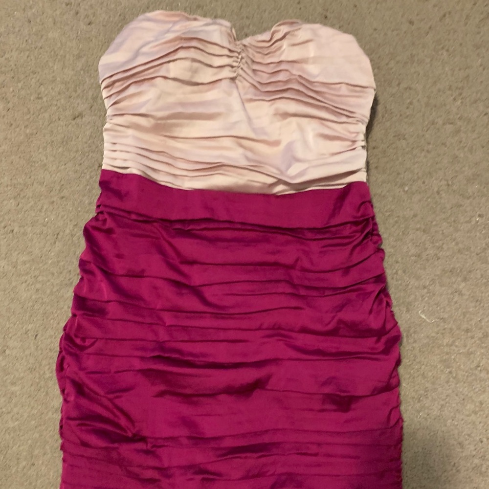 Color block silk mini dress